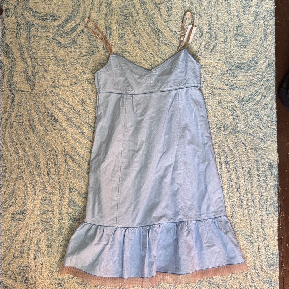 Marc Jacobs Barney’s tiered ruffle shift chambray sundress 8 NWT